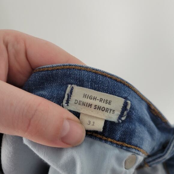 Madewell Derby Wash Button Front Edition High Rise Denim Shorts 31 - Picture 8 of 11